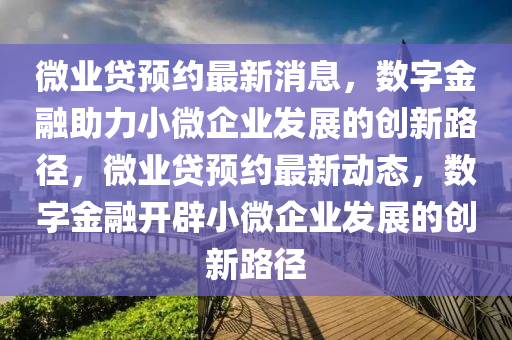 微業貸預約最新消息，數字金融助力小微企業發展的創新路徑，微業貸預約最新動態，數字金融開辟小微企業發展的創新路徑