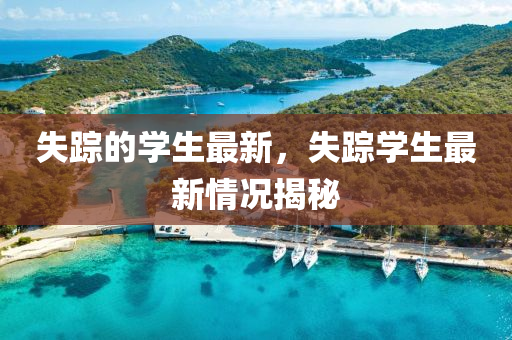 失蹤的學生最新,失蹤學生最新情況揭秘南充市鑫正商貿有限公司